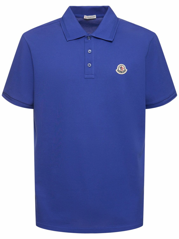Photo: MONCLER Logo Patch Cotton Polo Shirt