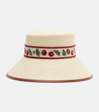 Valentino Cherryfic straw bucket hat