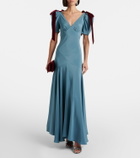 Rodarte Bow-detail silk satin maxi dress