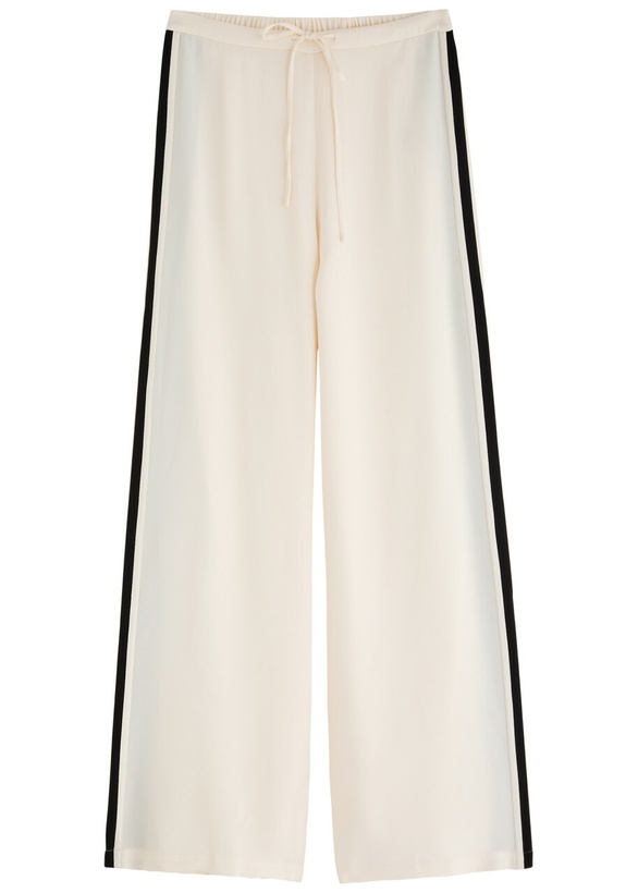 Photo: Frame Side-striped Silk Trousers Cream