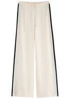 Frame Side-striped Silk Trousers Cream