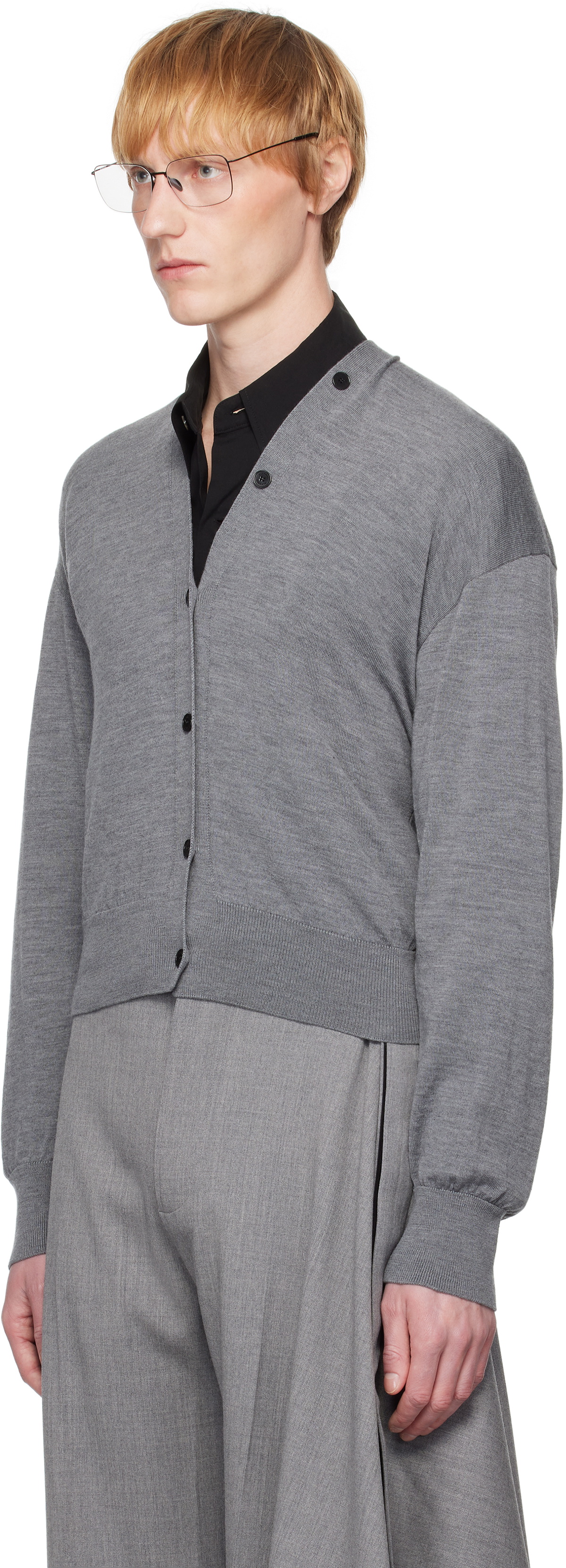 ALAINPAUL Black Cotton Cardigan