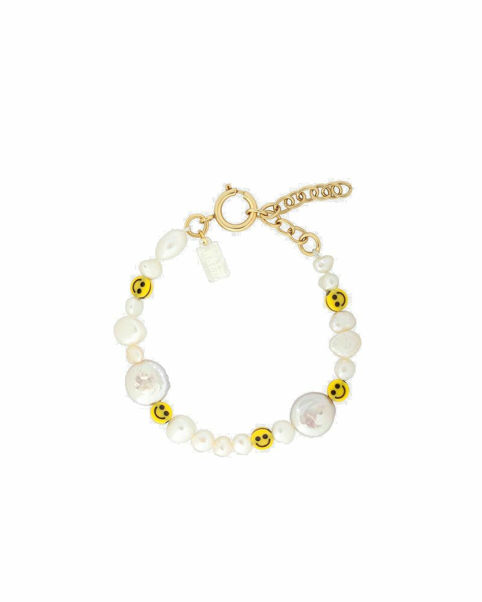 Photo: Wald Berlin Smilie Dude Pearl Bracelet With Extention White - Womens - Cool Stuff