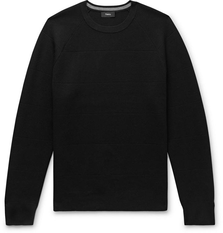 Photo: Theory - Panelled Knitted Sweater - Black