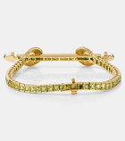 Ananya Chakra 18kt gold bracelet with diamonds, quartz, tsavorites, and peridots