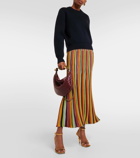 Zimmermann Alight striped metallic knit midi skirt
