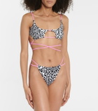 Reina Olga Theresa leopard-print bikini top
