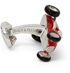 Deakin & Francis - Enamelled Silver Racing Car Cufflinks - Red