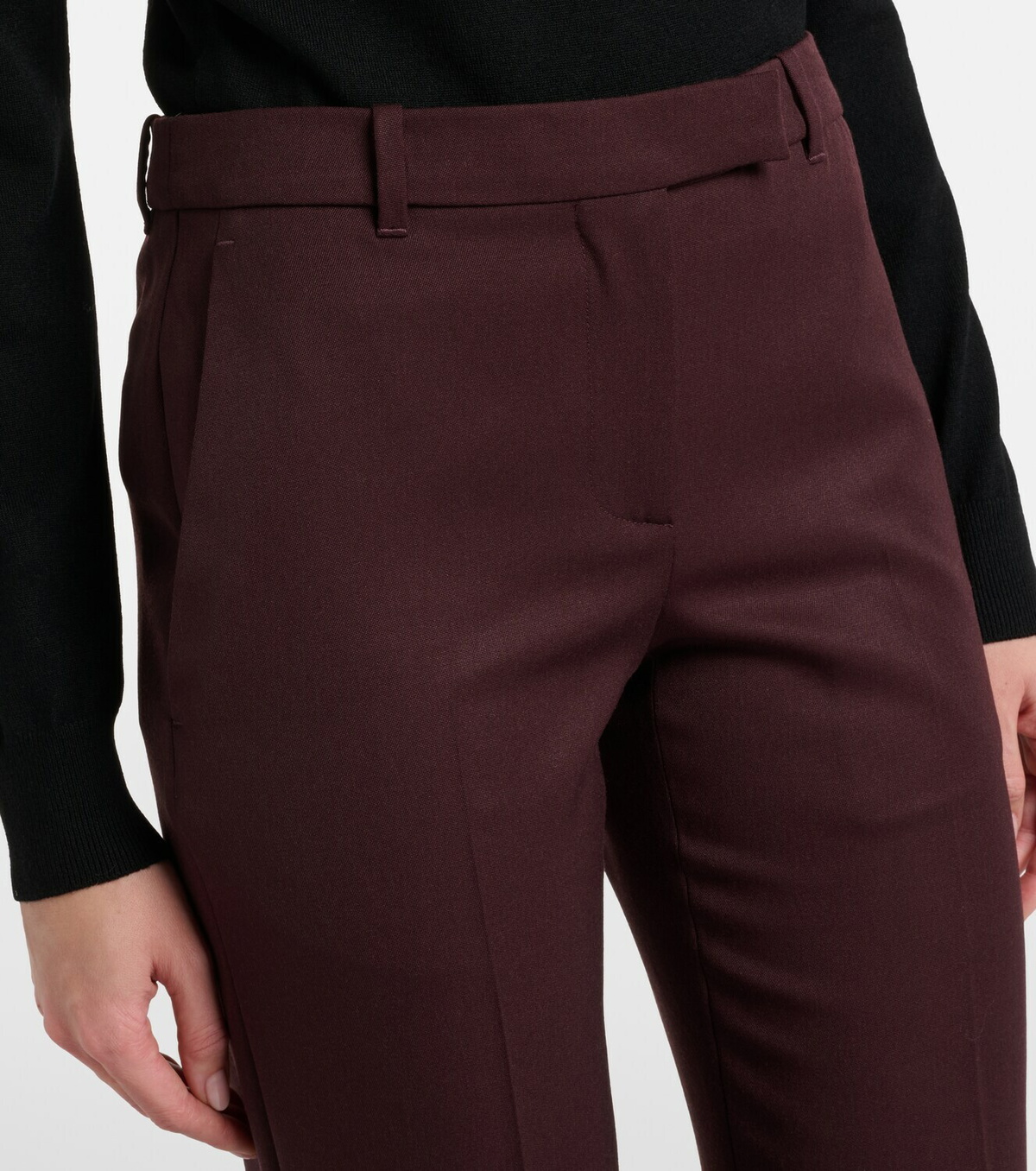 McQueen Wool grain de poudre straight pants