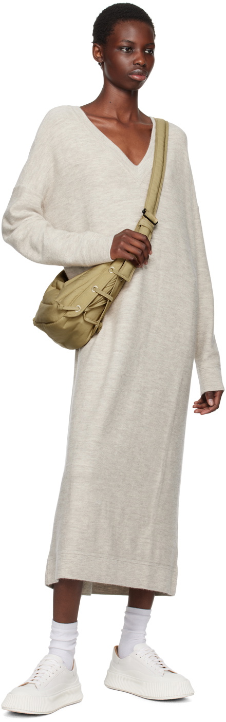 専用⭐︎LAUREN MANOOGIAN V NECK DRESS Lauren Manoogian Gray Wide V-Neck Maxi Dress Lauren Manoogian