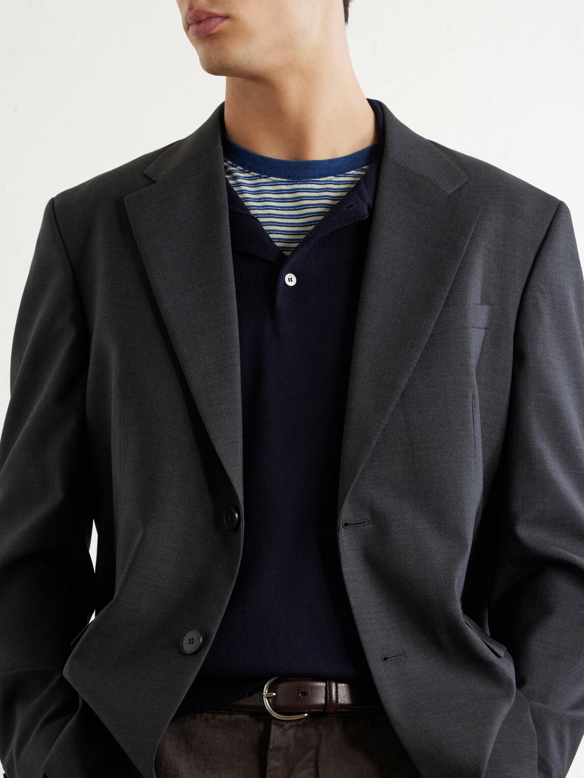 A.P.C. - Riou Virgin Wool Polo Shirt - Blue