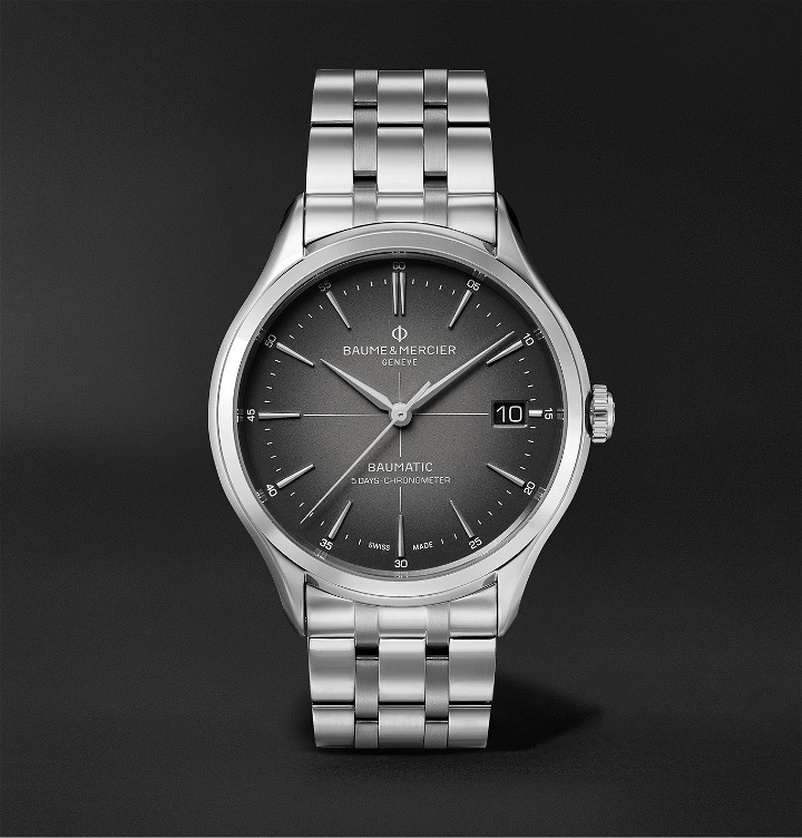 Photo: Baume & Mercier - Clifton Baumatic 10551 Automatic Chronometer 40mm Stainless Steel Watch, Ref. No. M0A10551 - Gray
