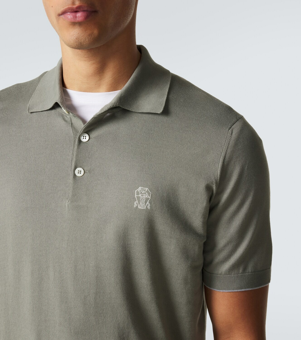 Brunello Cucinelli Logo cotton piqué polo shirt
