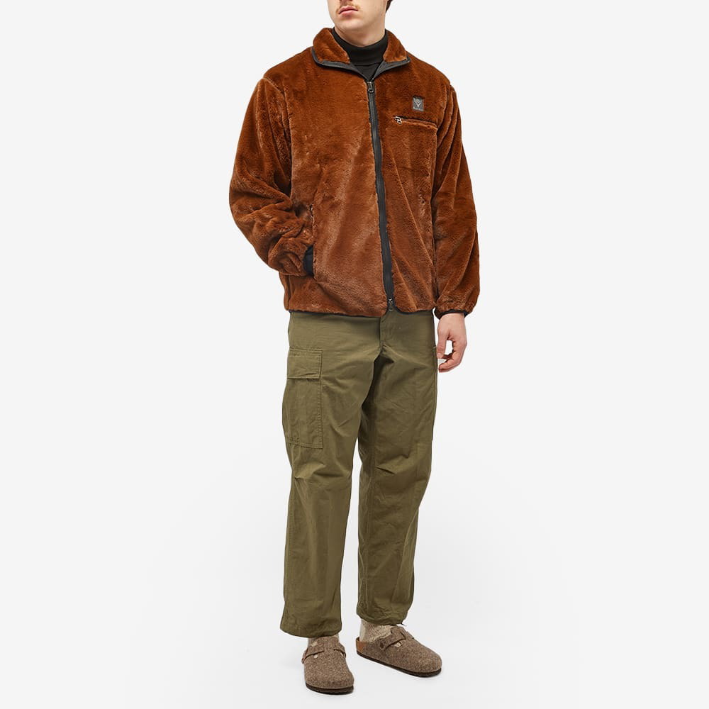 South2 West8 Men's Micro Fur Piping Jacket in Brown South2 West8