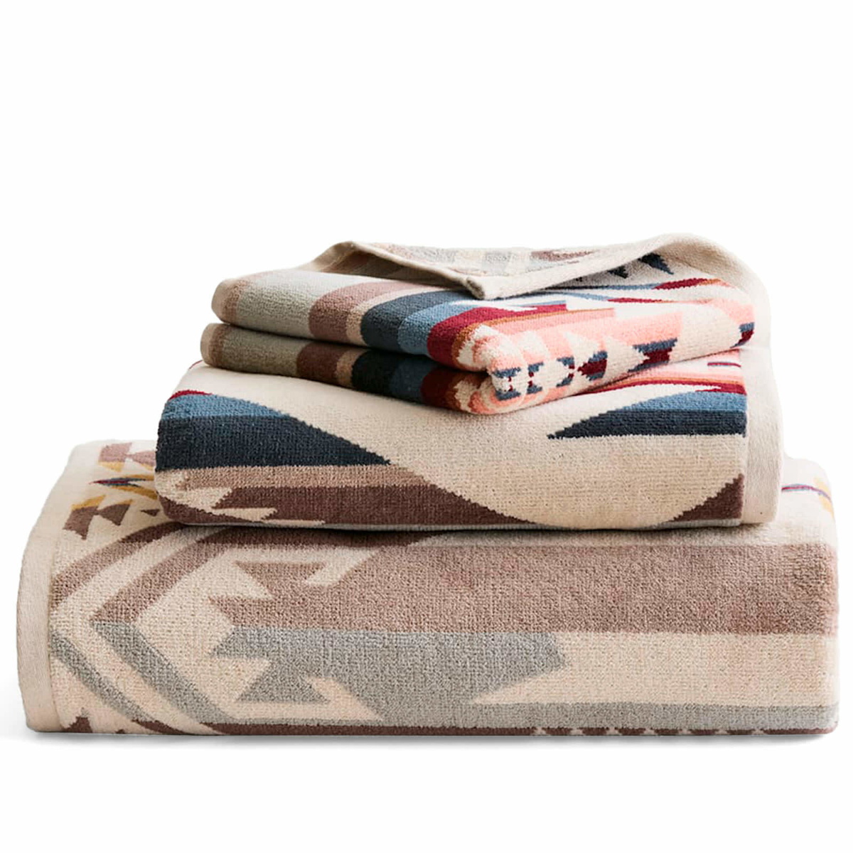 Pendleton Three Piece Towel Set in White Sands 