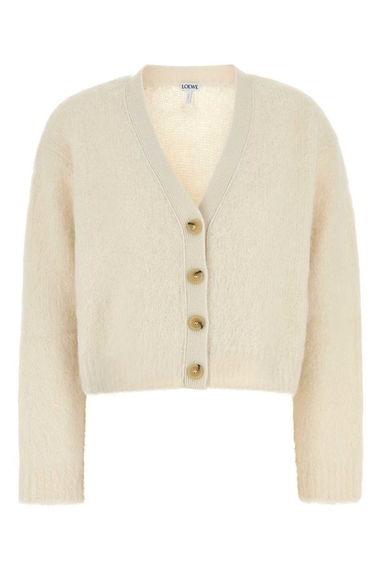 Photo: Loewe White Alpaca Blend Cardigan