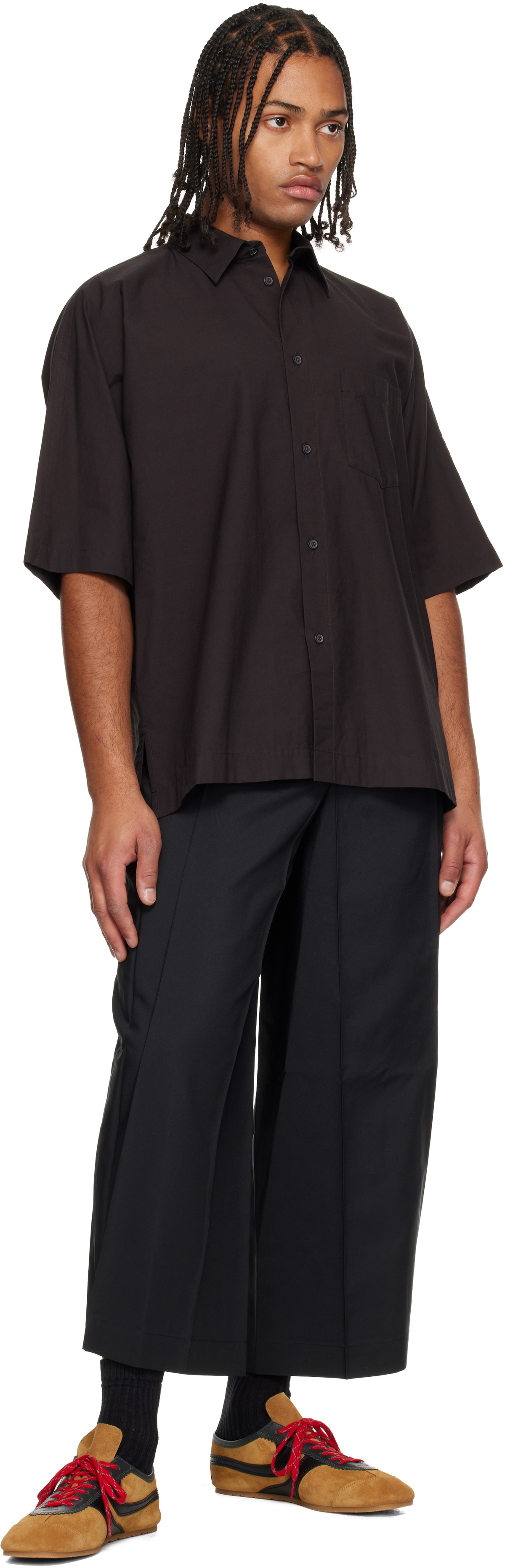 132 5. ISSEY MIYAKE Black Flat Square Trousers