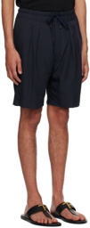 TOM FORD Navy Pleated Shorts