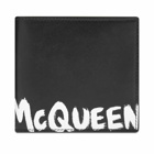 Alexander McQueen Men's Graffiti Billfold Wallet in Black/White
