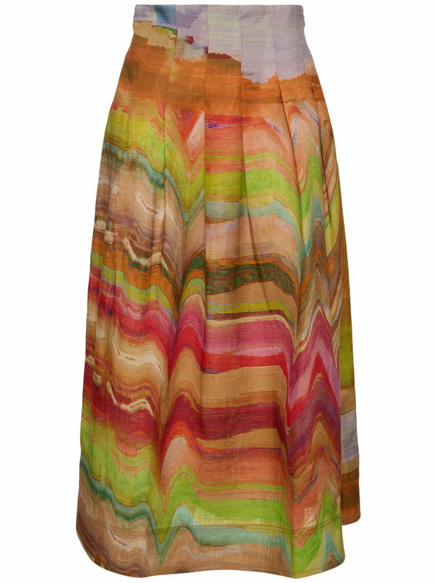 Photo: ULLA JOHNSON Alessandra Printed Linen Long Skirt