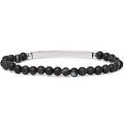 Alexander McQueen - Silver-Tone and Agate Beaded Bracelet - Black