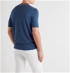 Dunhill - Contrast-Tipped Cotton T-Shirt - Blue