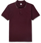 Berluti - Slim-Fit Contrast-Tipped Cotton-Piqué Polo Shirt - Burgundy