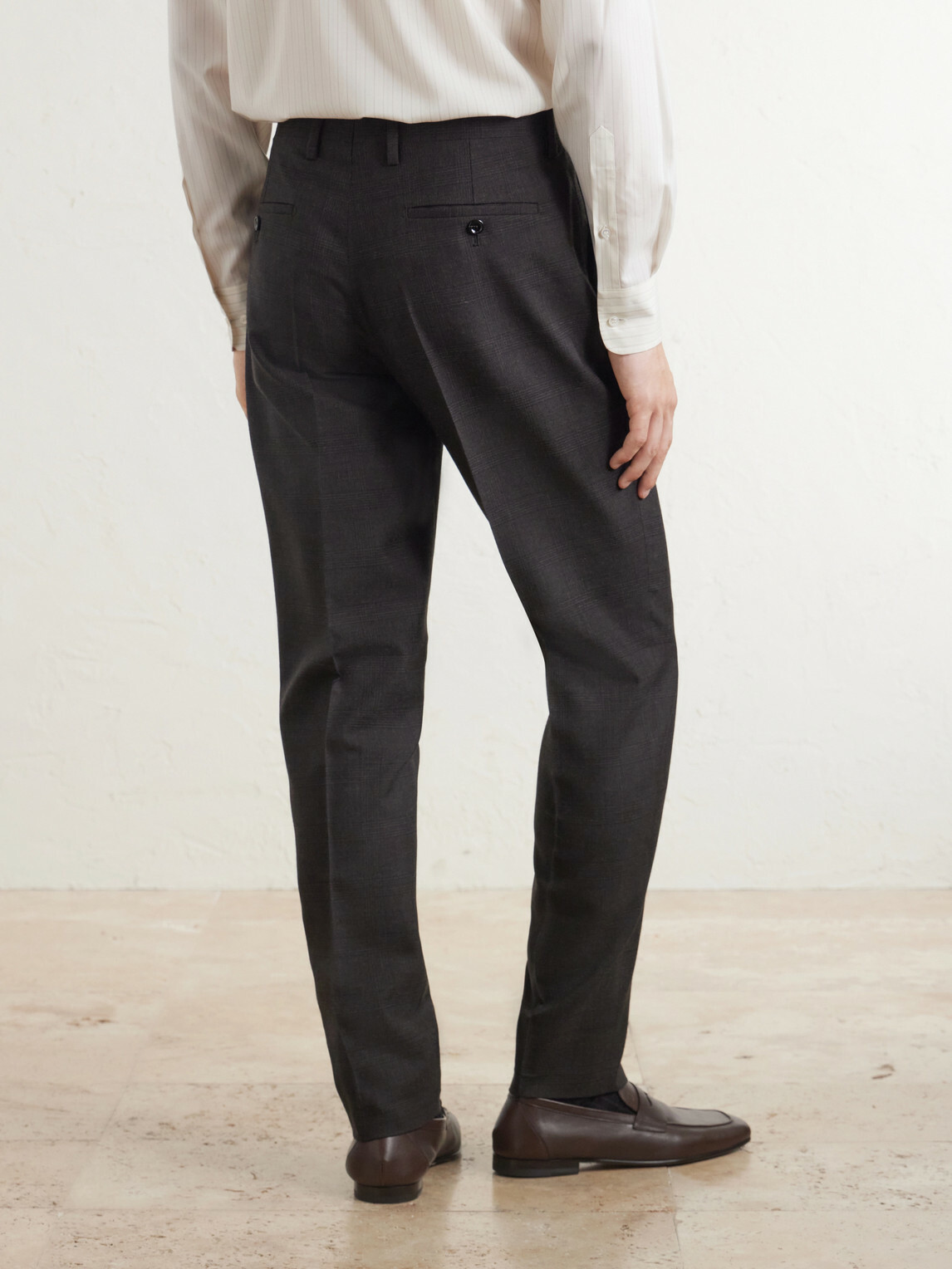 Lardini - Prince of Wales Checked Straight-Leg Wool Trousers - Brown