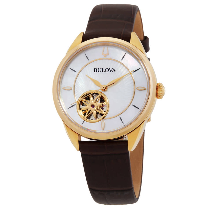 Photo: Bulova Sutton Automatic White Mother of Pearl Dial Ladies Watch 97L179