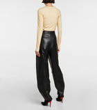 Loewe - High-rise balloon leather pants
