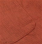 Oliver Spencer - Camp-Collar Organic Cotton-Blend Seersucker Shirt - Orange