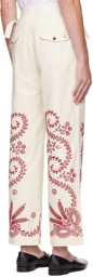 Bode White Pilea Trousers