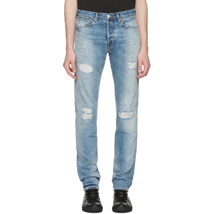 Photo: PS by Paul Smith Blue Ripped Slim Jeans
