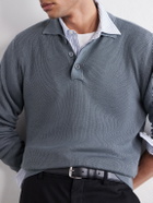 Begg & Co - Adrien Cashmere and Silk -Blend Polo Sweater - Gray