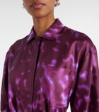 Dries Van Noten Belted printed silk shirt dress