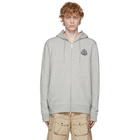 Moncler Genius 2 Moncler 1952 Grey Logo Zip-Up Hoodie