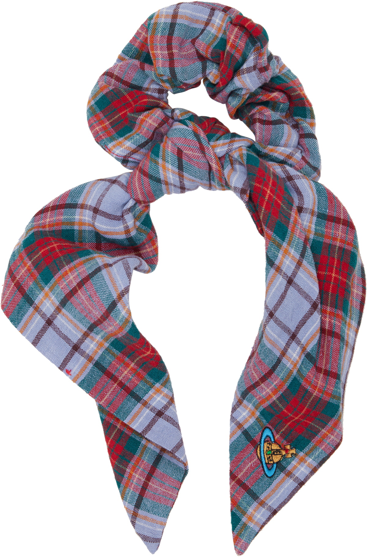 Vivienne Westwood Purple & Red Tartan Large Scrunchie