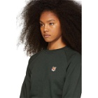 Maison Kitsune Green Fox Head Patch Sweatshirt