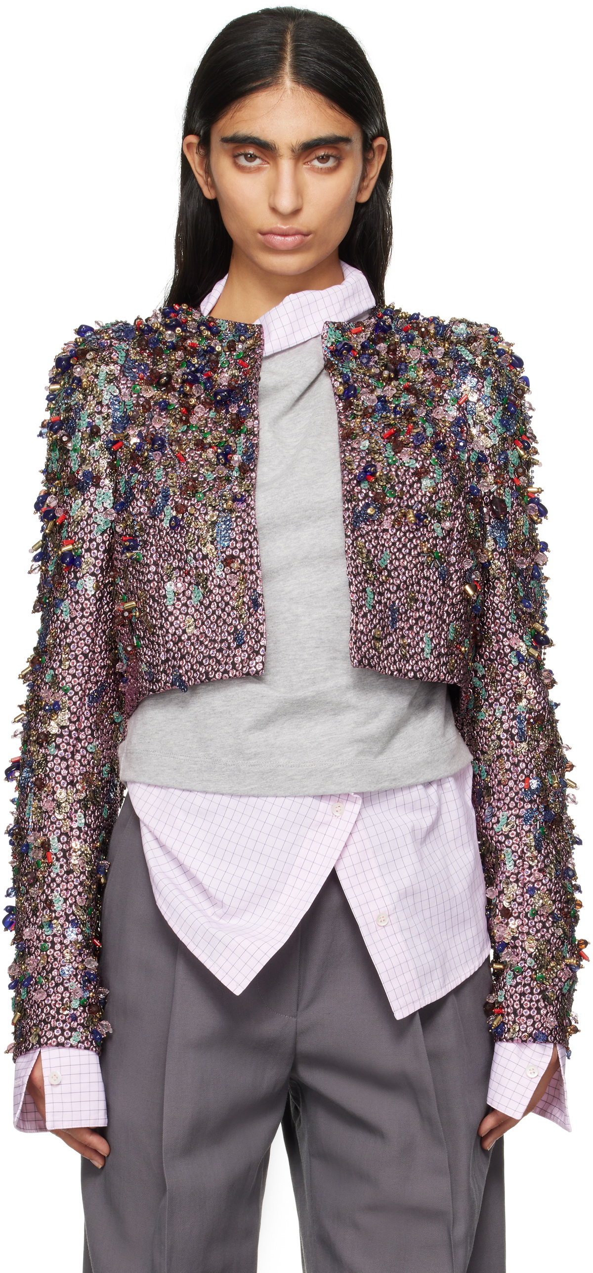 Dries Van Noten Pink Embellished Jacket Dries Van Noten