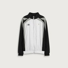 Umbro Men's Relaxed Track Jacket in Brilliant White/Black/Neutral Gray