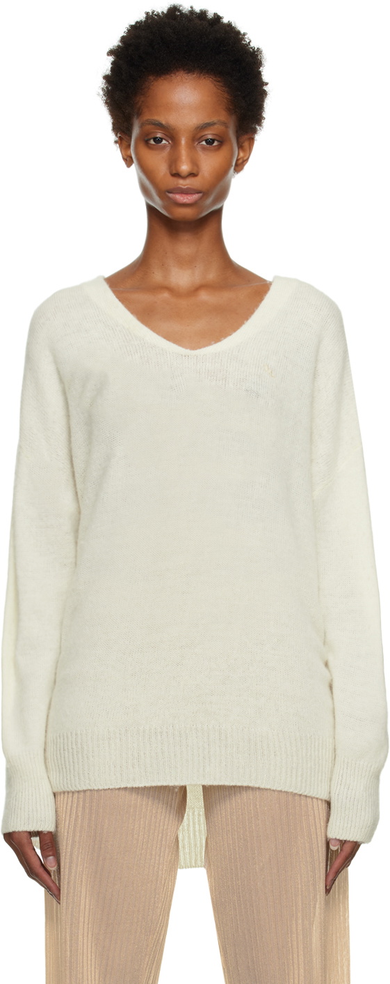 Our Legacy Off-White Big V-Neck Sweater Our Legacy