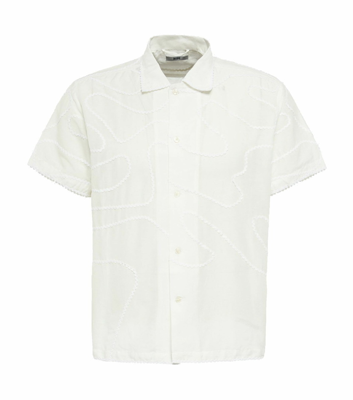 Photo: Bode - Embroidered cotton and silk shirt