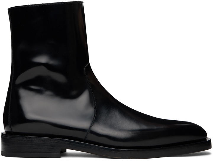 Photo: Ferragamo Black Ankle Chelsea Boots