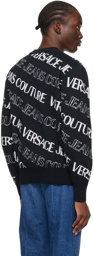 Versace Jeans Couture Black Wave Sweater