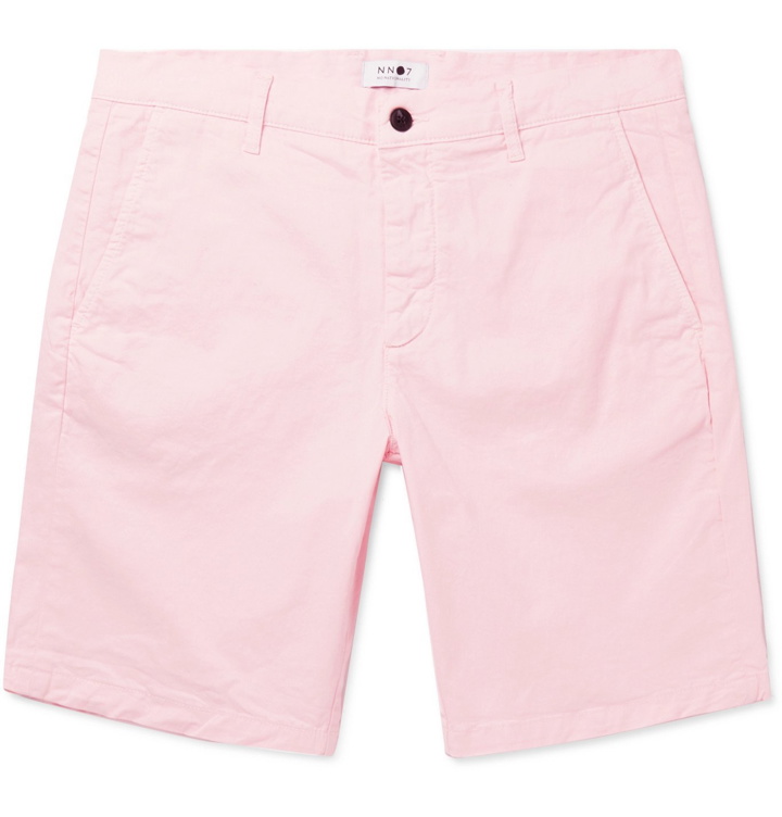 Photo: NN07 - Crown Slim-Fit Stretch-Cotton Twill Shorts - Pink