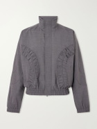 SAGE NATION - Fossil Ruched Panelled Twill Blouson Jacket - Gray