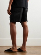 TOM FORD - Straight-Leg Pleated Silk-Twill Drawstring Shorts - Black