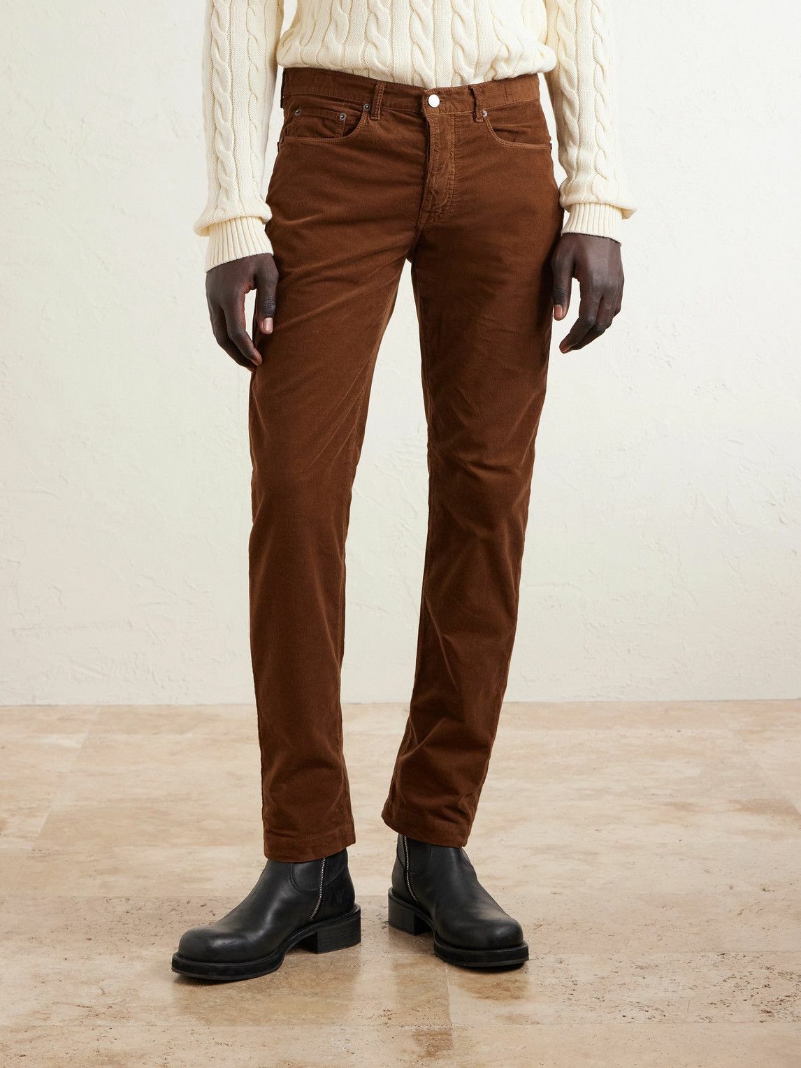 Massimo Alba - Alunga Straight-Leg Cotton-Corduroy Trousers - Brown