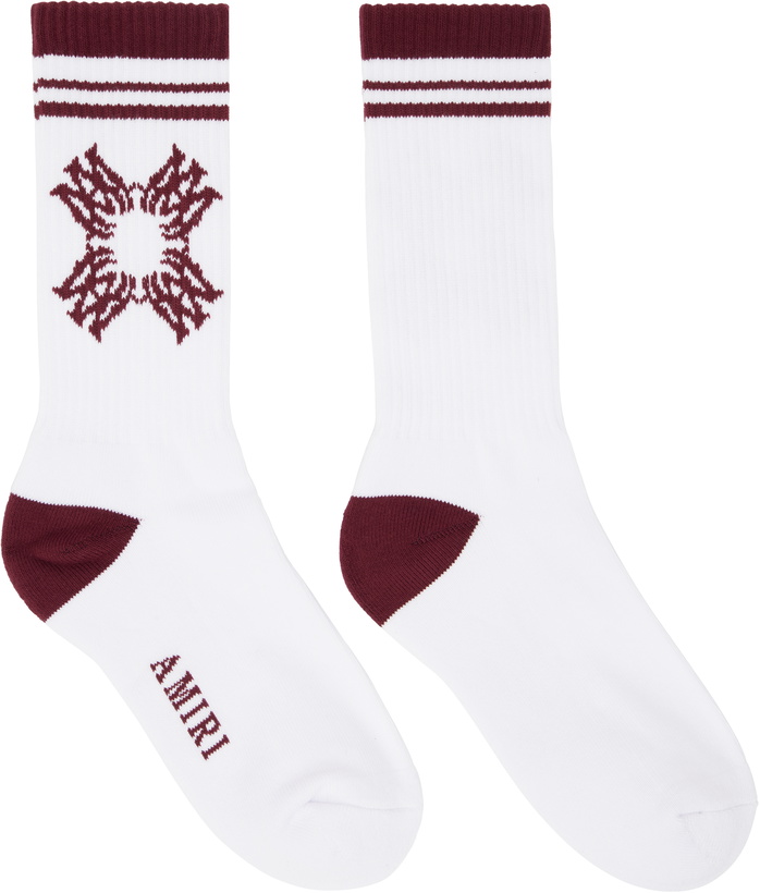 Photo: AMIRI White & Red 'MA' Quad Socks
