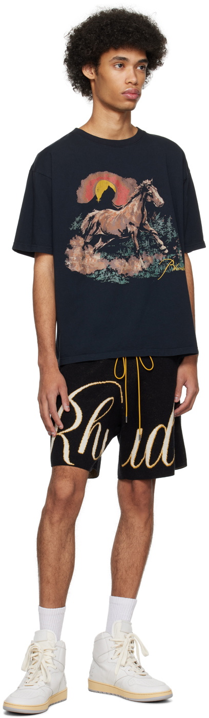 Rhude Black Santo T-Shirt Rhude Rhude Black Santo T-Shirt Rhude